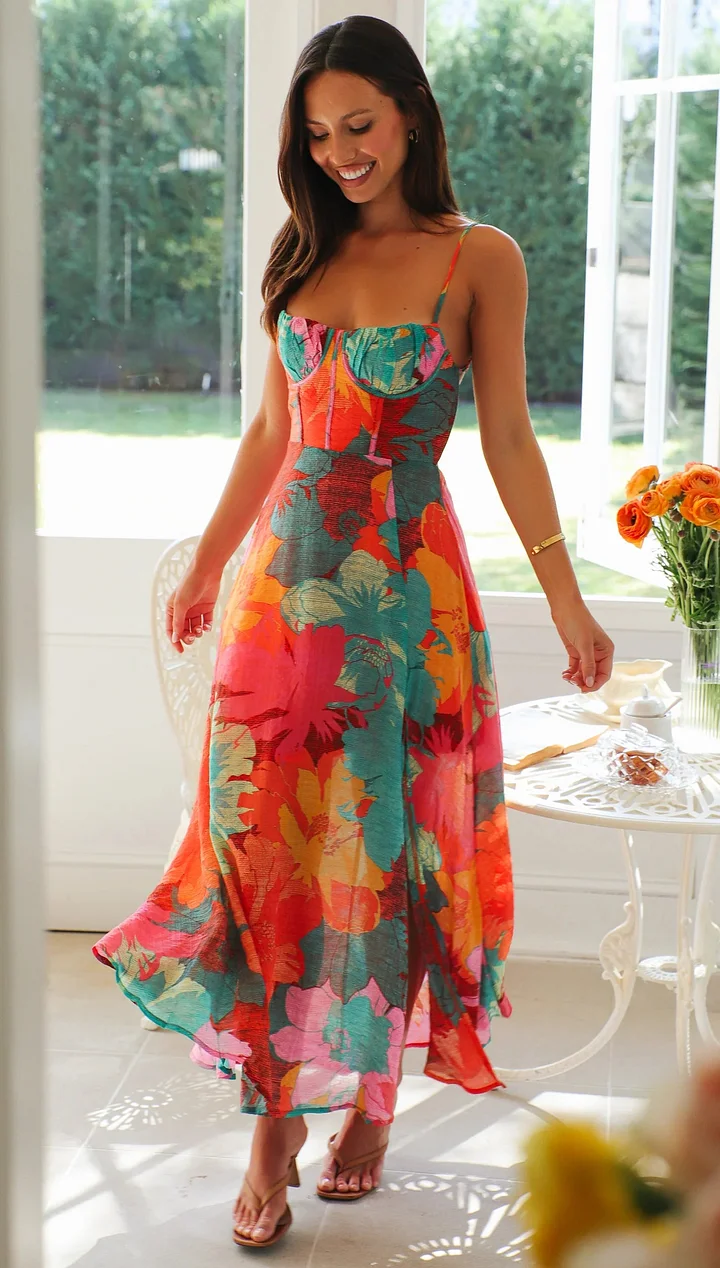 Women's Sexy Strap Floral Print Dress