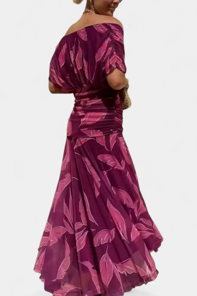 Abigail | Long Floral V-Neck Dress - Dress