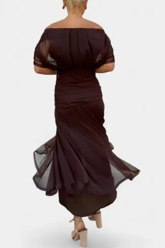 Abigail | Long Floral V-Neck Dress - Dress