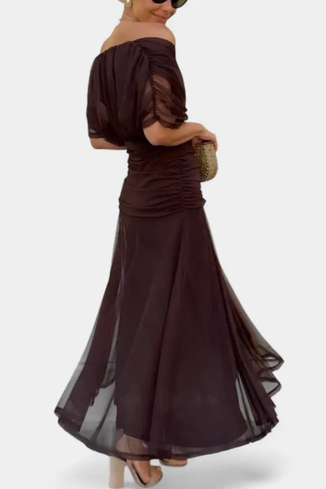 Abigail | Long Floral V-Neck Dress - Dress