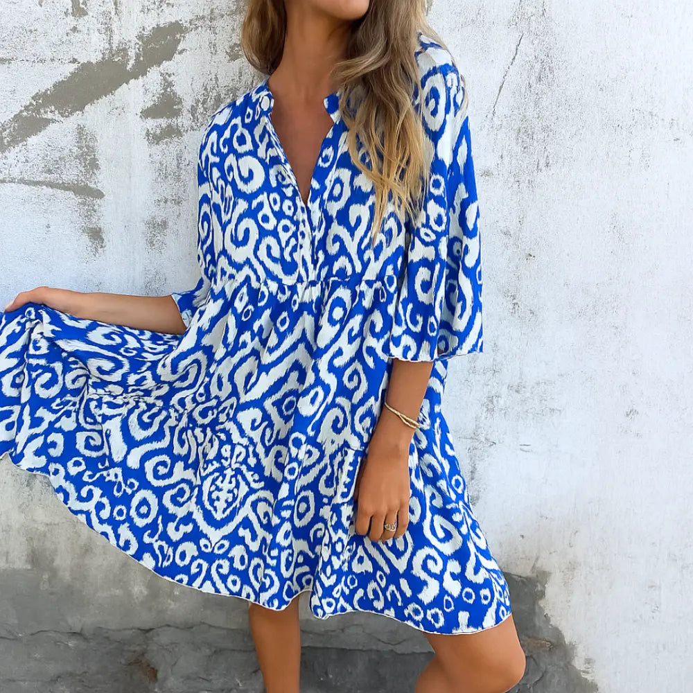 AVA – VIBRANT ESCAPE TUNIC DRESS - MIDI DRESS