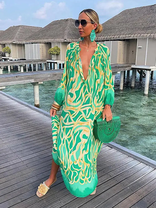 Bea - V Neck Maxi Dress - maxi dress