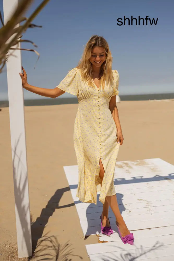 Diana™ | The Floral Summer Midi Dress - Dress