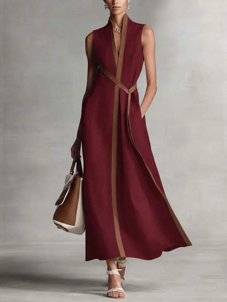 Elthavira | Sophisticated Dress - Burgundy / S