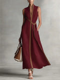 Elthavira | Sophisticated Dress - Burgundy / S