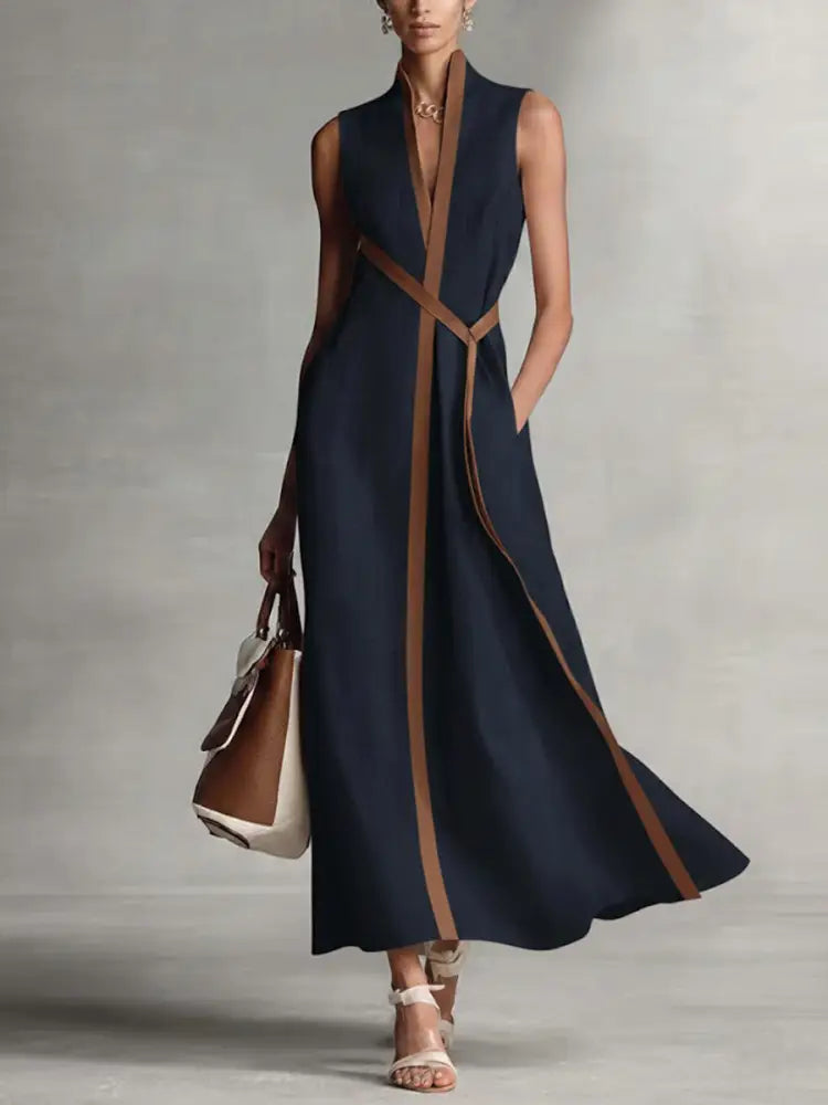 Elthavira | Sophisticated Dress - Navy Blue / S