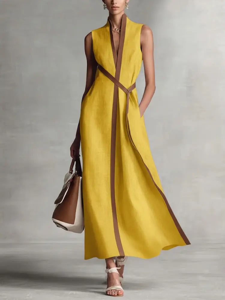 Elthavira | Sophisticated Dress - Yellow / S