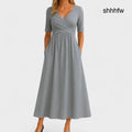 IDA | Chic Midi Dress - Gray / S