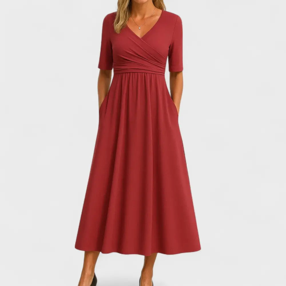 IDA | Chic Midi Dress - Red / S