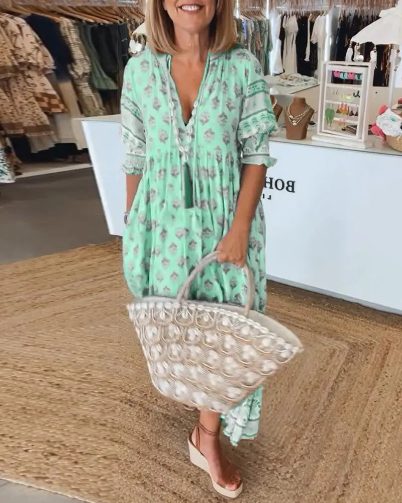 Kassidy™ Chic Boho Dress - Green / S - Boho Dresses