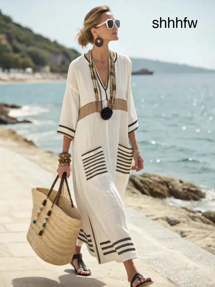 Vera - Long Summer Dress - Black / S - Jurk