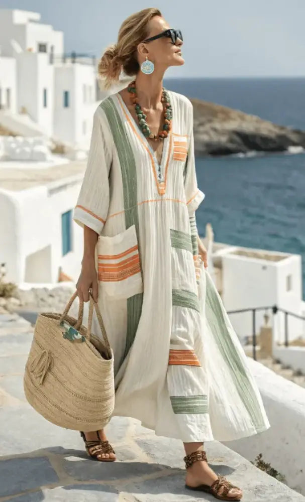 Vera - Long Summer Dress - Green / S - Jurk